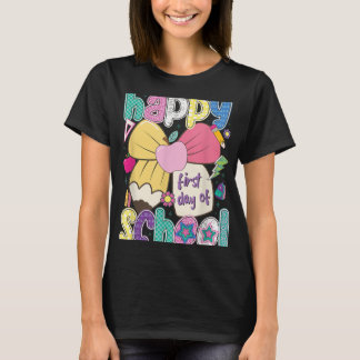 Fijne eerste dag van schoolpotlood Leraar Kinderen T-shirt