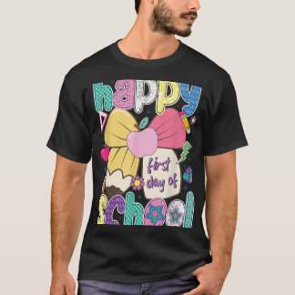 Fijne eerste dag van schoolpotlood Leraar Kinderen T-shirt
