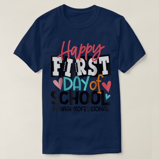 Fijne eerste dag van schoolverlater terug naar t-shirt (Design voorkant)