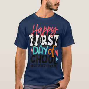 Fijne eerste dag van schoolverlater terug naar t-shirt