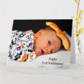 Fijne Eerste Halloween! Kaart (Gele Bloem)