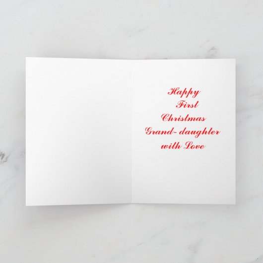 Fijne eerste kerstdochter feestdagen kaart (Binnen)