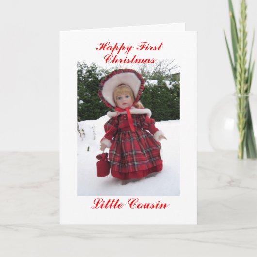Fijne eerste Kerstmis kleine neef Feestdagen Kaart (Voorkant)