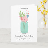 Fijne eerste Moederdag Metselwerkpot Dochter in We Kaart (Gele Bloem)