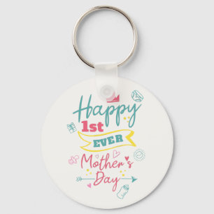Fijne eerste Moederdag voor de 1e keer Moeder Cute Sleutelhanger