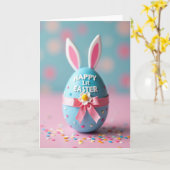 Fijne eerste Pasen eierkaart Kaart (Gele Bloem)