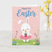Fijne eerste Pasen kaart (Gele Bloem)