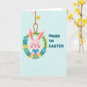Fijne eerste Pasen kaart (Gele Bloem)