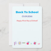 Fijne eerste schooldag! Bericht van de leraar Kaart (Achterkant)
