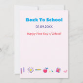 Fijne eerste schooldag! Boodschap van de leraar Kaart (Achterkant)