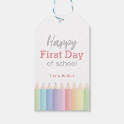 Fijne eerste schooldag cadeaulabel (Voorkant)