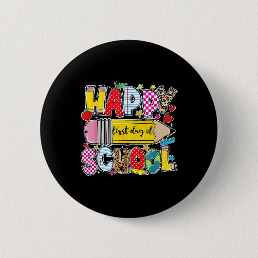 Fijne eerste schooldag, grappige leraar student P Ronde Button 5,7 Cm (Voorkant)