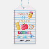 Fijne eerste schooldag labels cadeaulabel (Voorkant)