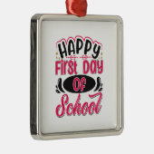 Fijne eerste schooldag metalen ornament (Rechts)