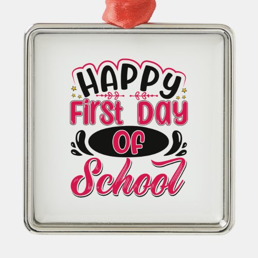 Fijne eerste schooldag metalen ornament (Voorkant)