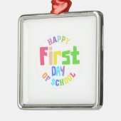 Fijne eerste schooldag metalen ornament (Links)