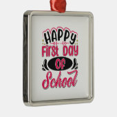 Fijne eerste schooldag metalen ornament (Rechts)