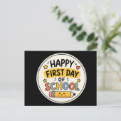 Fijne eerste schooldag Mooie Kawaii Potlood Briefkaart (Staand voorkant)