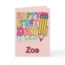 Fijne Eerste Schooldag Mooie Potlood Stippen