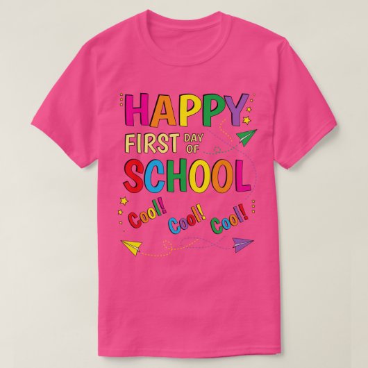 Fijne eerste schooldag t-shirt (Design voorkant)