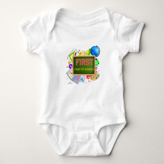 Fijne eerste schooldag Terug naar school baby Romper (Voorkant)