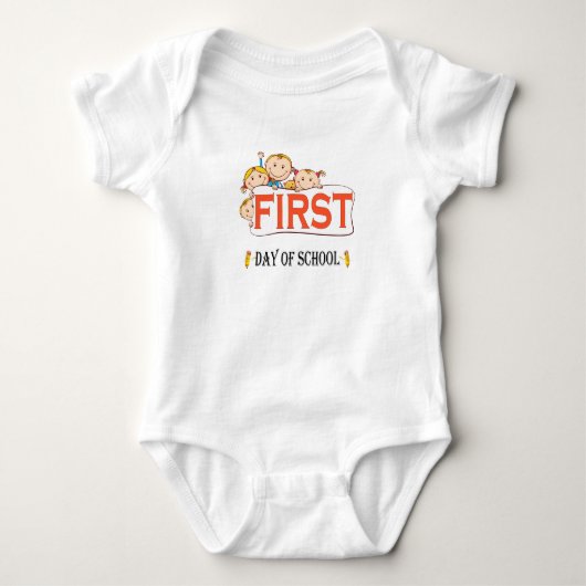 Fijne eerste schooldag Terug naar school baby Romper (Voorkant)