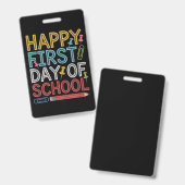 Fijne eerste schooldag Terug naar school  Badge (Voor- en achterkant)