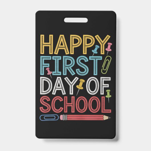 Fijne eerste schooldag Terug naar school  Badge (Voorzijde)