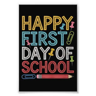 Fijne eerste schooldag Terug naar school Foto Afdruk