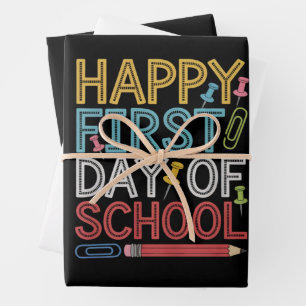 Fijne eerste schooldag Terug naar school  Inpakpapier Vel