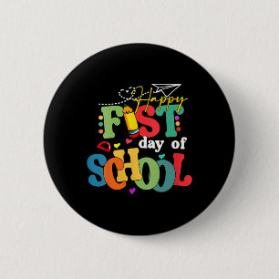 Fijne eerste schooldag Terug naar school leraar S Ronde Button 5,7 Cm