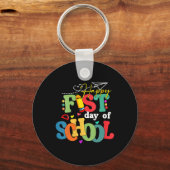 Fijne eerste schooldag Terug naar school leraar S Sleutelhanger (Voorkant)