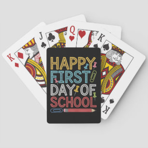 Fijne eerste schooldag Terug naar school  Pokerkaarten