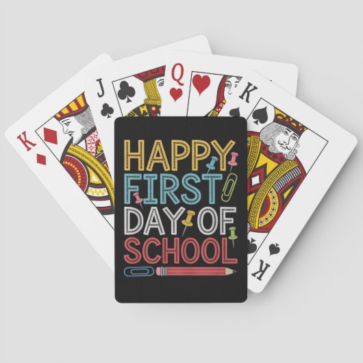 Fijne eerste schooldag Terug naar school Pokerkaarten (Achterkant)