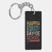 Fijne eerste schooldag Terug naar school Sleutelhanger (Voorkant Links)