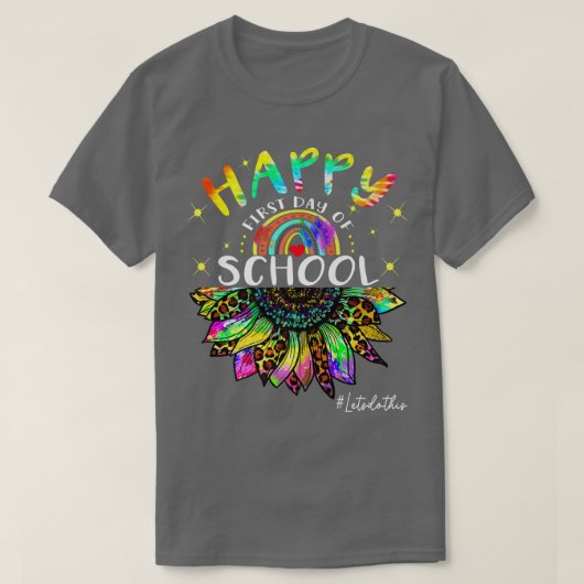 Fijne eerste schooldag Terug naar school Tie Dye S T-shirt (Design voorkant)