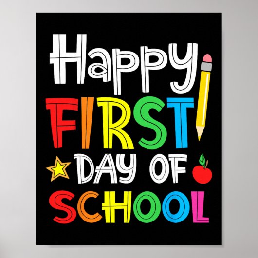 Fijne eerste schooldag Welkom Byck op school Poster (Voorkant)