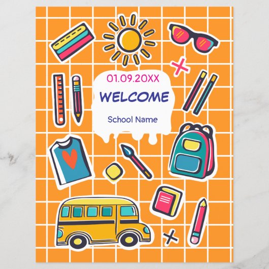 Fijne eerste schooldag WELKOM Flyer (Achterkant)