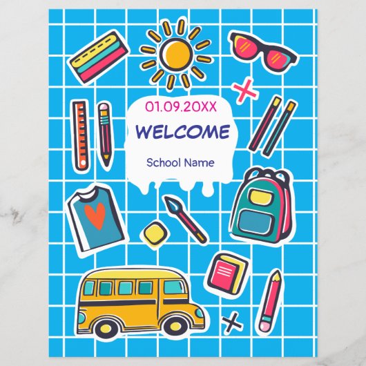 Fijne eerste schooldag WELKOM Flyer (Voorkant)