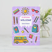 Fijne eerste schooldag WELKOM Kaart (Staand voorkant)