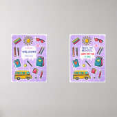 Fijne eerste schooldag WELKOM Muurkunst Sets (Voorkant)