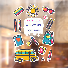 Fijne eerste schooldag WELKOM Raamsticker