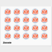 Fijne eerste schooldag WELKOM Ronde Sticker (Vel)