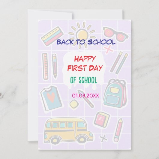 Fijne eerste schooldag WELKOM Save The Date (Achterkant)