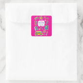 Fijne eerste schooldag WELKOM Vierkante Sticker (Tas)