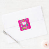 Fijne eerste schooldag WELKOM Vierkante Sticker (Envelop)