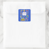 Fijne eerste schooldag WELKOM Vierkante Sticker (Tas)