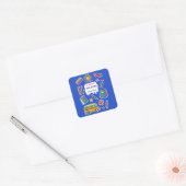 Fijne eerste schooldag WELKOM Vierkante Sticker (Envelop)