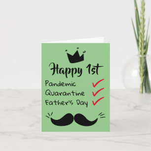 Fijne eerste vaderdag pandemische quarantaine groe kaart