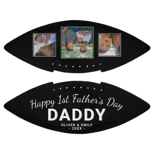 Fijne eerste vaderdag Pap Keepomwille 3 Foto zwart American Football (Panelen)